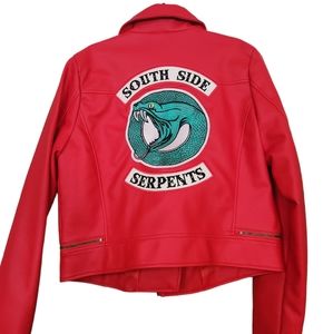 Riverdale Cheryl Faux Leather Jacket South Side Serpents Red M NEW